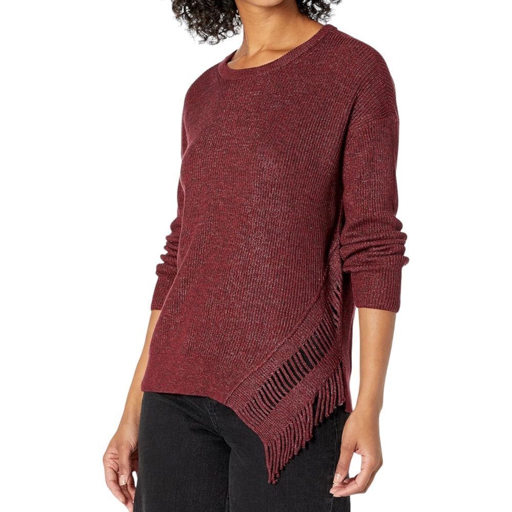 NIC + ZOE Fringe Time Cotton-Blend Sweater L